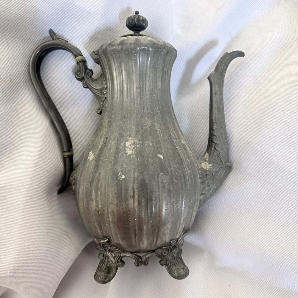 Antique (1800s) James Dixon & Sons Sheffield Britannia Metal Teapot Model 2617 F